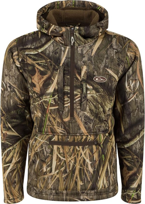 Drake Waterfowl Men's Ultimate Wader 1/4 Zip Hunting Warming Sherpa-Lined Breathable Water Repellent 4-Way Stretch Hoodie